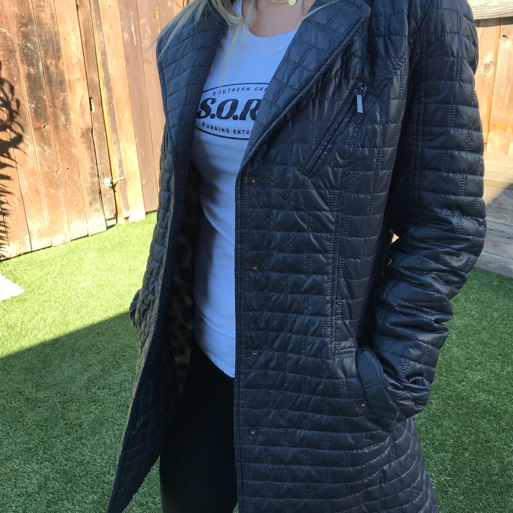 Laundry long black jacket size medium